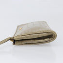 Miu Miu Clutch Bag Leather Beige Gold Auth 202018-4