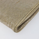Miu Miu Clutch Bag Leather Beige Gold Auth 202018-7