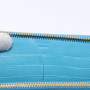 PRADA Long Wallet Safiano Leather Light Blue Gold Auth 202031V-19