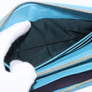 PRADA Long Wallet Safiano Leather Light Blue Gold Auth 202031V-20