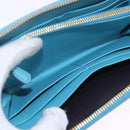 PRADA Long Wallet Safiano Leather Light Blue Gold Auth 202031V-22