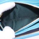 PRADA Long Wallet Safiano Leather Light Blue Gold Auth 202031V-9
