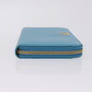 PRADA Long Wallet Safiano Leather Light Blue Gold Auth 202031V-3