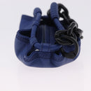 LOEWE Nappa Aire Coin Purse Leather Blue Auth 202034V-4