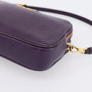 Miu Miu Hand Pouch Leather Purple Gold Auth 202035V-8