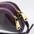 Miu Miu Hand Pouch Leather Purple Gold Auth 202035V-9