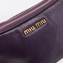 Miu Miu Hand Pouch Leather Purple Gold Auth 202035V-18