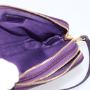 Miu Miu Hand Pouch Leather Purple Gold Auth 202035V-20