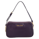 Miu Miu Hand Pouch Leather Purple Gold Auth 202035V-13