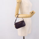 Miu Miu Hand Pouch Leather Purple Gold Auth 202035V-23