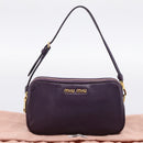 Miu Miu Hand Pouch Leather Purple Gold Auth 202035V-12