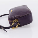 Miu Miu Hand Pouch Leather Purple Gold Auth 202035V-3