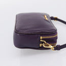 Miu Miu Hand Pouch Leather Purple Gold Auth 202035V-4