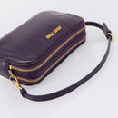 Miu Miu Hand Pouch Leather Purple Gold Auth 202035V-7