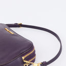 Miu Miu Hand Pouch Leather Purple Gold Auth 202035V-14
