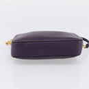 Miu Miu Hand Pouch Leather Purple Gold Auth 202035V-5
