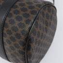 CELINE Macadam Hand Bag PVC Leather Black Gold Tone Auth 202048V-9