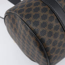 CELINE Macadam Hand Bag PVC Leather Black Gold Tone Auth 202048V-14