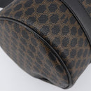 CELINE Macadam Hand Bag PVC Leather Black Gold Tone Auth 202048V-16