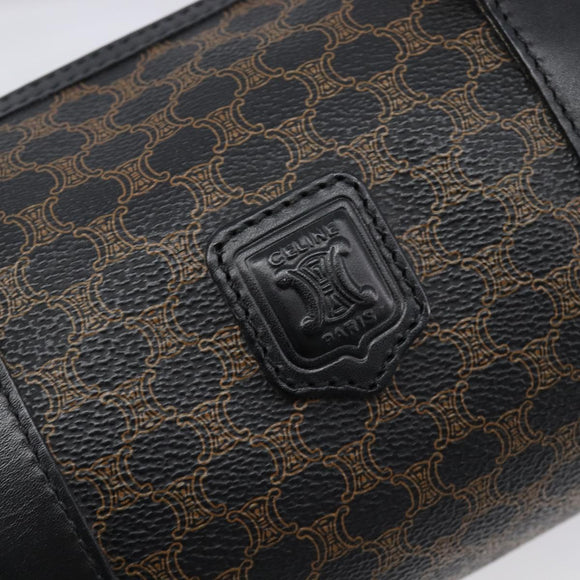 CELINE Macadam Hand Bag PVC Leather Black Gold Tone Auth 202048V