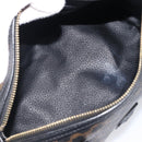 CELINE Macadam Hand Bag PVC Leather Black Gold Tone Auth 202048V-11