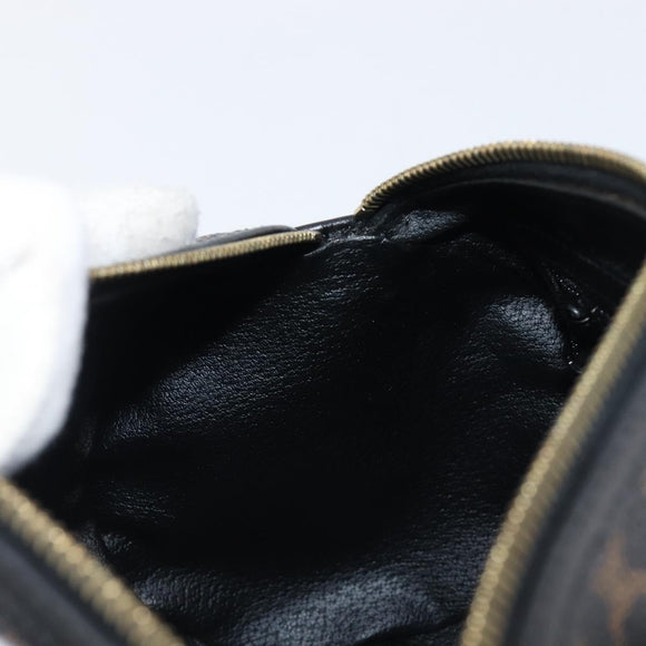 CELINE Macadam Hand Bag PVC Leather Black Gold Tone Auth 202048V