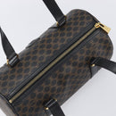 CELINE Macadam Hand Bag PVC Leather Black Gold Tone Auth 202048V-6