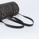 CELINE Macadam Hand Bag PVC Leather Black Gold Tone Auth 202048V-7