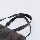 CELINE Macadam Hand Bag PVC Leather Black Gold Tone Auth 202048V-8