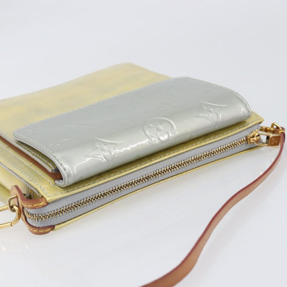 LOUIS VUITTON Monogram Vernis Motto Accessory Pouch Gris M91030 LV Auth 202054