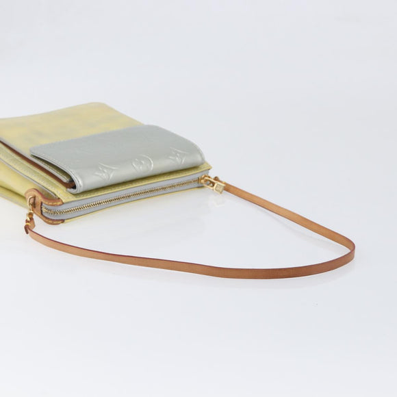 LOUIS VUITTON Monogram Vernis Motto Accessory Pouch Gris M91030 LV Auth 202054