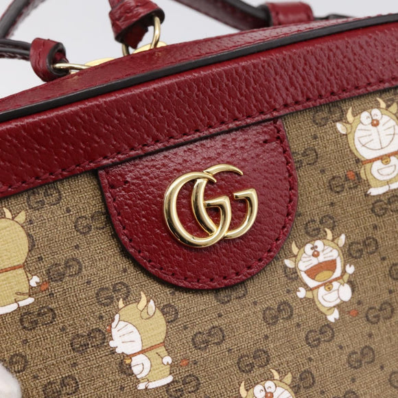 GUCCI Micro GG Supreme Doraemon Collaboration Bag PVC Beige 655596 Auth 202069M