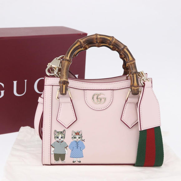 GUCCI Yuko Higuchi Bamboo Diana Small Tote Bag 3way Pink 841488 Auth 202070SM