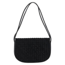 BOTTEGA VENETA INTRECCIATO Shoulder Bag Fur Black Auth 202071-13