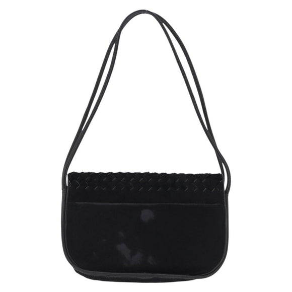 BOTTEGA VENETA INTRECCIATO Shoulder Bag Fur Black Auth 202071