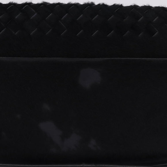 BOTTEGA VENETA INTRECCIATO Shoulder Bag Fur Black Auth 202071