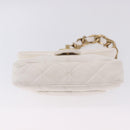 CHANEL Matelasse Chain Shoulder Bag Leather White Gold Tone CC Auth 202072SAM-5