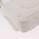 CHANEL Matelasse Chain Shoulder Bag Leather White Gold Tone CC Auth 202072SAM-16