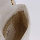 CHANEL Matelasse Chain Shoulder Bag Leather White Gold Tone CC Auth 202072SAM-21
