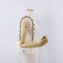 CHANEL Matelasse Chain Shoulder Bag Leather White Gold Tone CC Auth 202072SAM-25