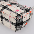 CHANEL Mini Matelasse 20 Chain Shoulder Bag tweed White Silver CC Auth 202073SM-17