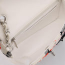 CHANEL Mini Matelasse 20 Chain Shoulder Bag tweed White Silver CC Auth 202073SM-9