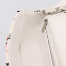 CHANEL Mini Matelasse 20 Chain Shoulder Bag tweed White Silver CC Auth 202073SM-21