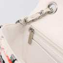CHANEL Mini Matelasse 20 Chain Shoulder Bag tweed White Silver CC Auth 202073SM-22