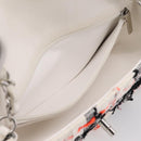 CHANEL Mini Matelasse 20 Chain Shoulder Bag tweed White Silver CC Auth 202073SM-23