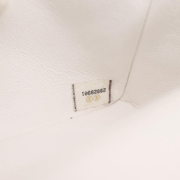 CHANEL Mini Matelasse 20 Chain Shoulder Bag tweed White Silver CC Auth 202073SM