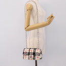 CHANEL Mini Matelasse 20 Chain Shoulder Bag tweed White Silver CC Auth 202073SM-25
