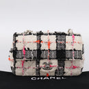CHANEL Mini Matelasse 20 Chain Shoulder Bag tweed White Silver CC Auth 202073SM-12