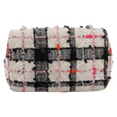 CHANEL Mini Matelasse 20 Chain Shoulder Bag tweed White Silver CC Auth 202073SM-2