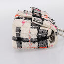 CHANEL Mini Matelasse 20 Chain Shoulder Bag tweed White Silver CC Auth 202073SM-4